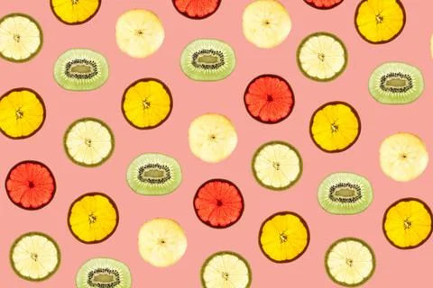 Fruits slices pattern Stock Photos