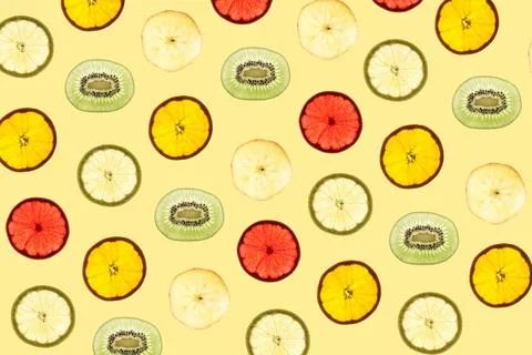 Fruits slices pattern Stock Photos