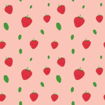 Fruits strawberries seamless patterns vector Stock Illustration