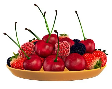 Fruits Strawberry Vitamins 3D Rendering Stock Illustration