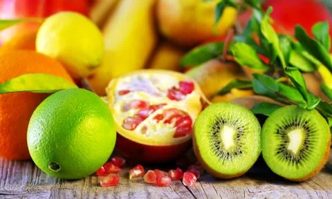 Fruits on table Stock Photos