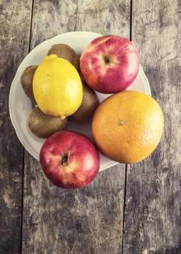 Fruits on table Foto stock