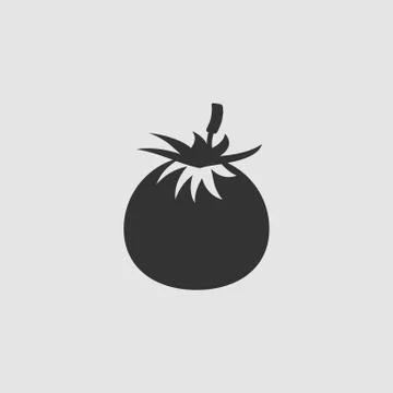 Fruits tomato icon flat. Stock Illustration