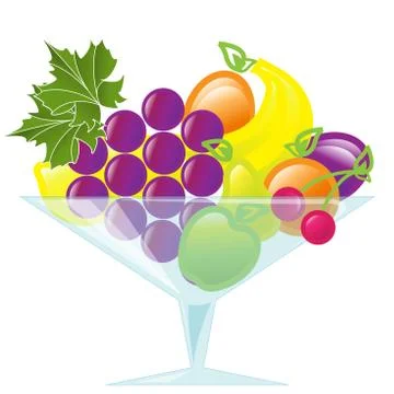 Fruits in vase Stock Illustration