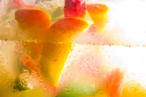 Fruits in water abstract Stock Photos