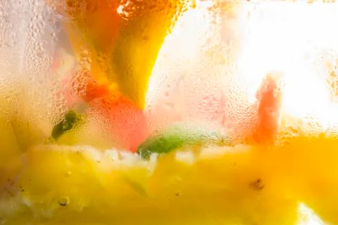 Fruits in water abstract Stock Photos