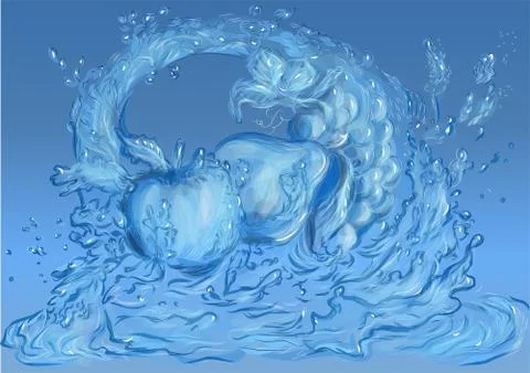 Fruits of water Stock Illustration