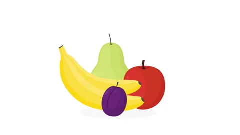 Fruits on white background Stock Footage 314358045