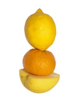 Fruits on white background Stock Photos