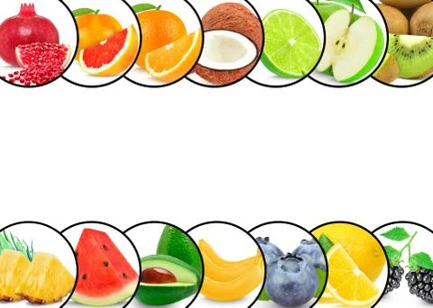 Fruits on white background Stock Photos