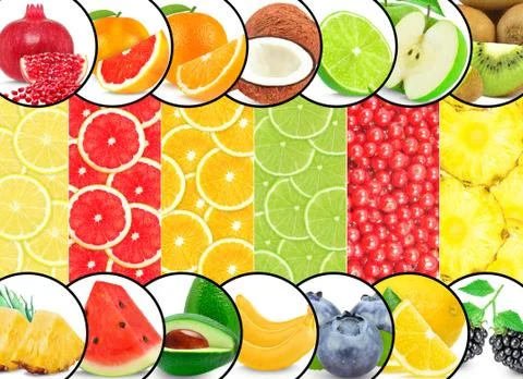 Fruits on white background Foto stock