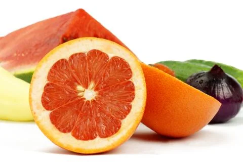 Fruits on a white background Stock Photos