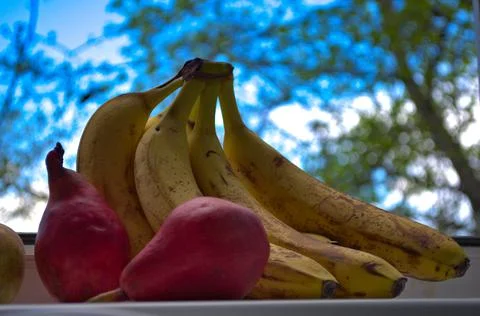 Fruits on windowsill 库存照片