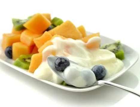 Fruits with yogurt Foto stock