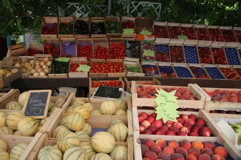 Fruitstall in the provence Stock Photos