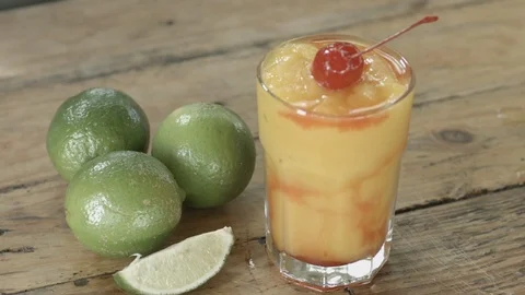 Fruity beverage is served Video stock 90659260