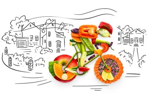Fruity biker. Stock Photos