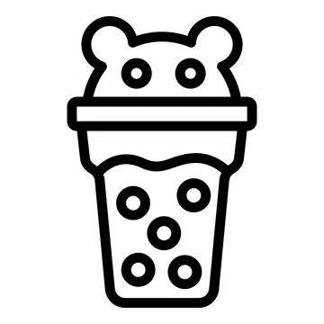 Fruity bubble tea icon outline vector. Asian balls beverage Stock Illustration
