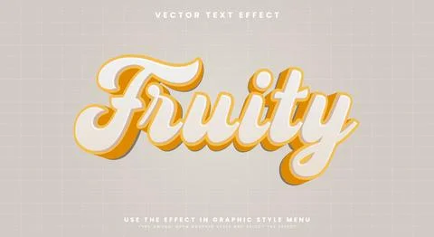 Fruity editable text effect Template Stock Illustration