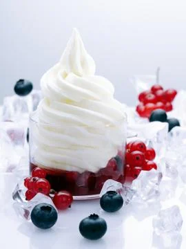 Fruity frozen yogurt Stock Photos