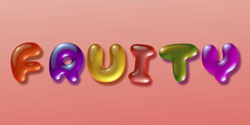 Fruity Gummy Candy Lettering 库存插图