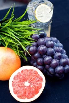 Fruity ice cold drinks, fruit Foto stock