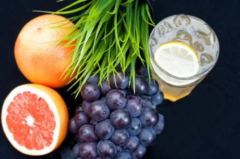 Fruity ice cold drinks, fruit Stock Photos