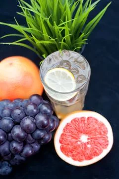 Fruity ice cold drinks, fruit Stock Photos