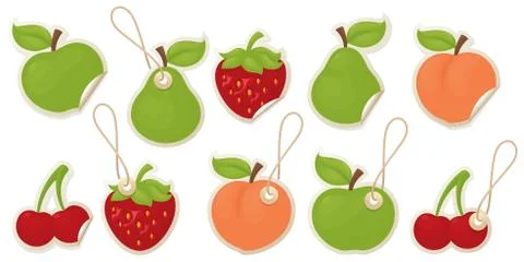 Fruity labels Stock Illustration