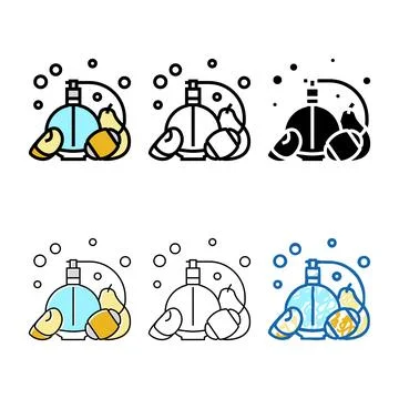 Fruity notes perfume color icon concepts vector Stockillustratie