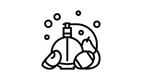 Fruity notes perfume line icon animation Vidéo 224392742