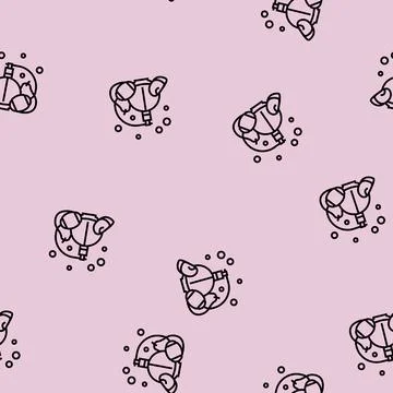 Fruity notes perfume line seamless pattern Stock Illustration