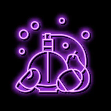 Fruity notes perfume neon glow icon illustration Stockillustratie