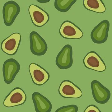 Fruity pattern with avocado fruit Stock Illustration