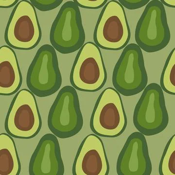 Fruity pattern with avocado fruit Stock Illustration