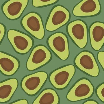 Fruity pattern with avocado fruit Stock Illustration