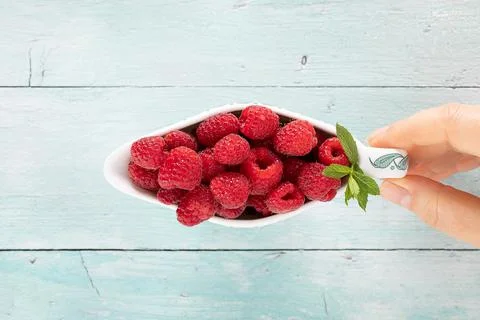 Fruity raspberries Stock Photos