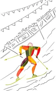 Fruity slalom. Stock Photos