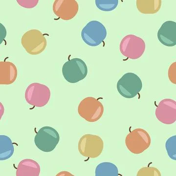 Fruity vector colorful apples pattern Illustrazione stock