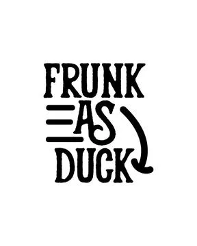 Frunk as duck. Hand drawn typography poster design. Stock Illustration