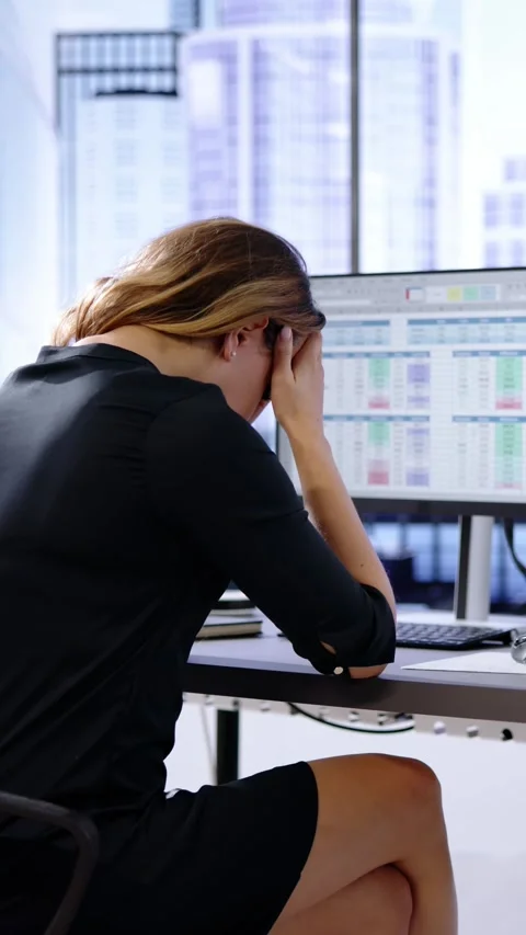 Frustrated Analyst With Spreadsheet Data Stock Footage 260596275