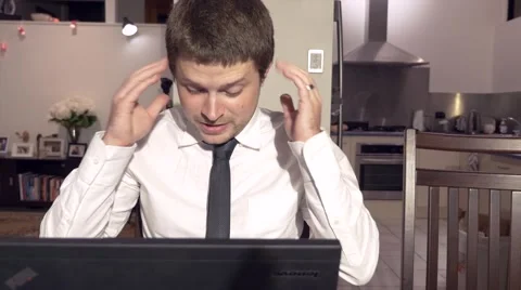 Frustrated Business Man at Table Stock Footage 40325257