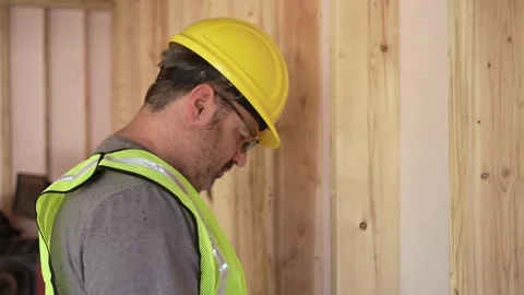 Frustrated Construction Worker Head Banging Against Wall Stock-Footage 242621001