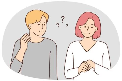 Frustrated couple have misunderstanding Stock Illustration