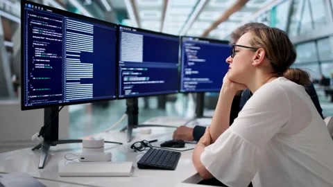 Frustrated Developers Struggling With Coding Mistakes Stock Footage 335876359