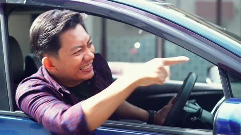 Frustrated Driver Leans Out Of His Vehicle Stock Footage 314371345