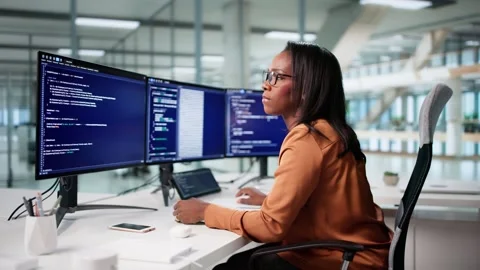 Frustrated Female Software Developer Bored With Coding Stock Footage 319356272