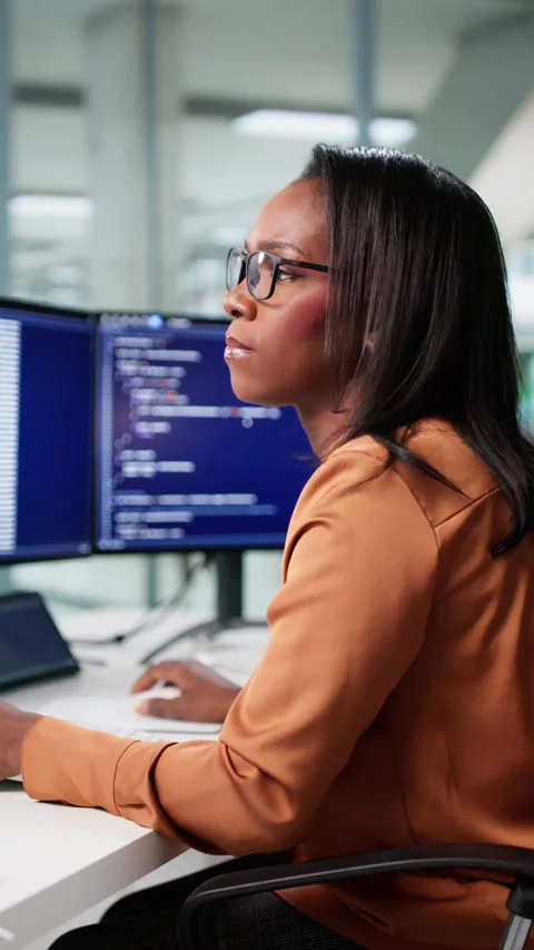 Frustrated Female Software Developer Bored With Coding Stock Footage 320264650