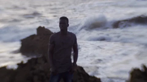 Frustrated Guy Shouting At The Beach Area 20 Video stock 67527419