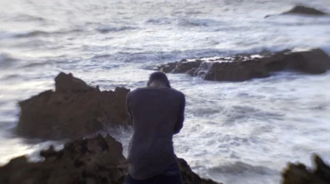 Frustrated guy shouting at the beach area 15 Stock Footage 67527476